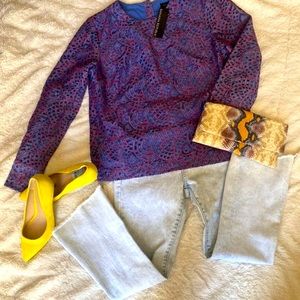 NWT Banana Republic Lace Overlay Blouse